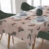 Σετ Τραπεζομάντηλο 140x140εκ. Με Runner 40x140εκ. Αλέκιαστο Polycotton Butterfly 450 Coral DimCol24home