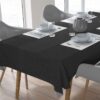 Σετ Τραπεζομάντηλο 140x140εκ. Με Runner 40x140εκ. Αλέκιαστο Polycotton Panama Black DimCol24home